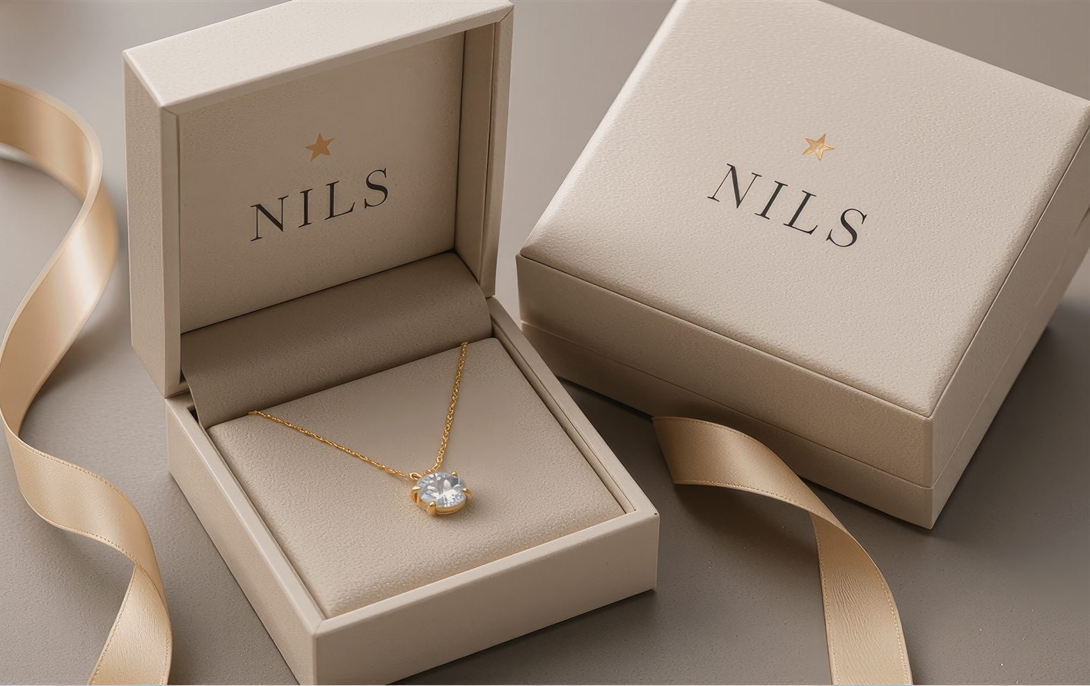 NILS signature jewelry gift box and packaging