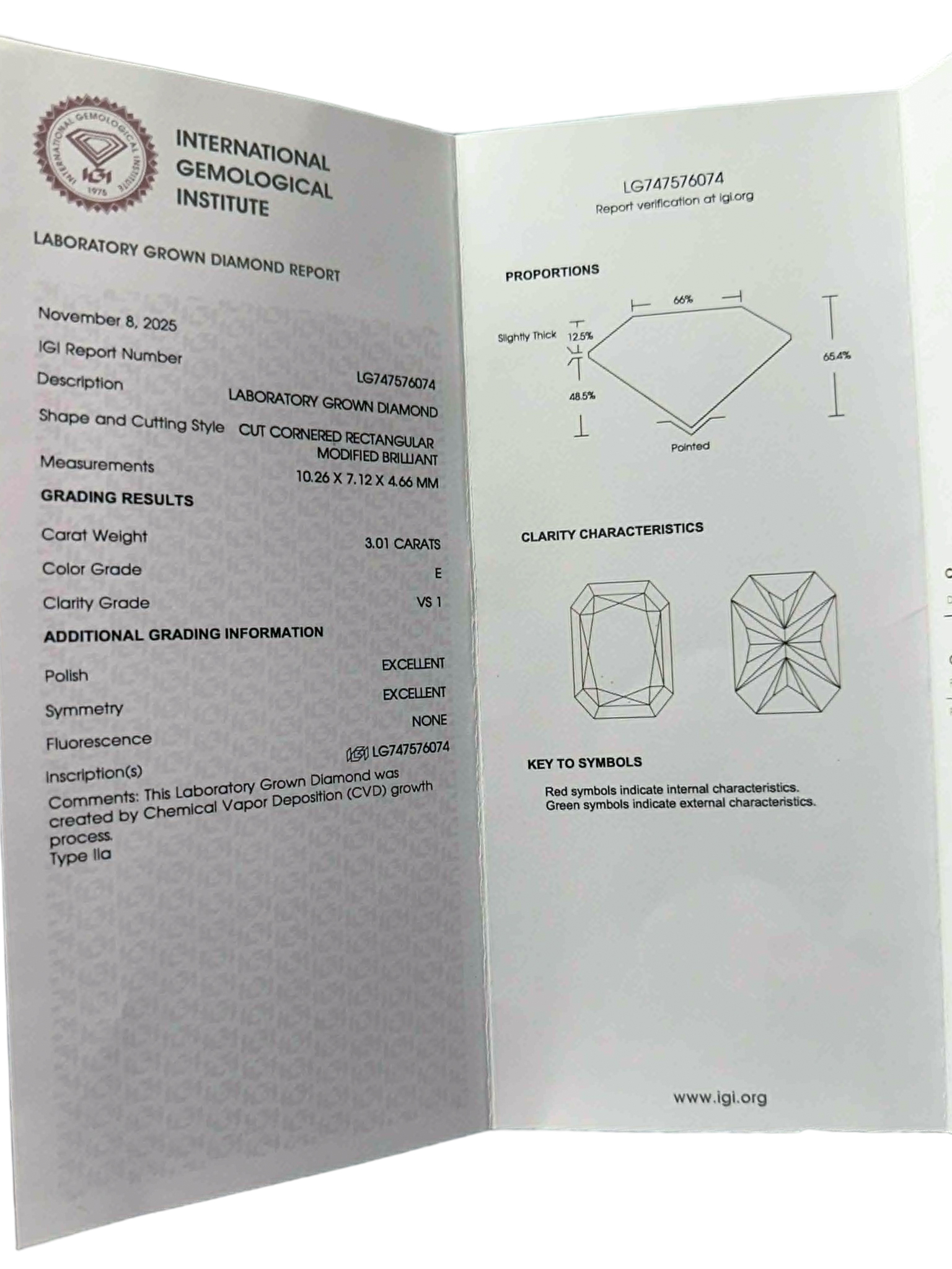 IGI Certificate — page 1
